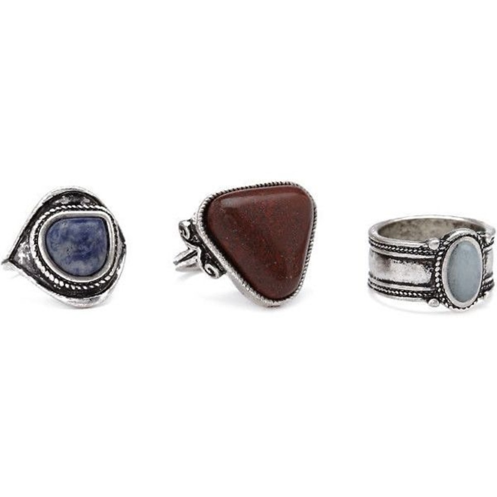 Earth Stone Ring Set